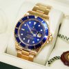 Rolex Submariner Date Oyster Perpetual Yellow Gold Blue Dial Watch