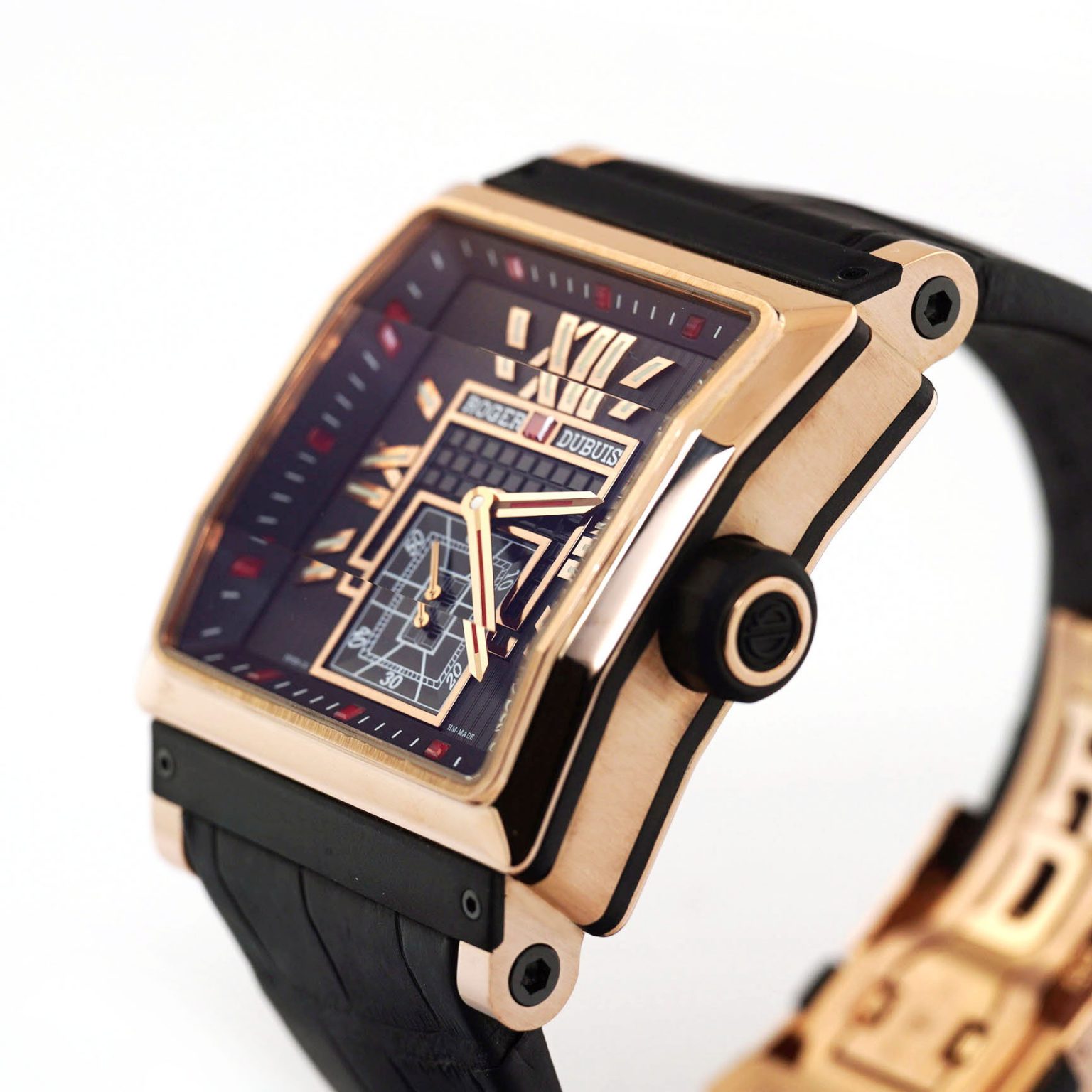 Roger Dubuis King Square Rose Gold Watch KS40 14 51 for $17,500 • Black ...