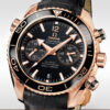 Omega Seamaster Planet Ocean 600M Co-Axial Chronometer Chronograph Black Dial Gold